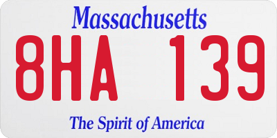MA license plate 8HA139