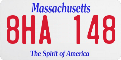 MA license plate 8HA148