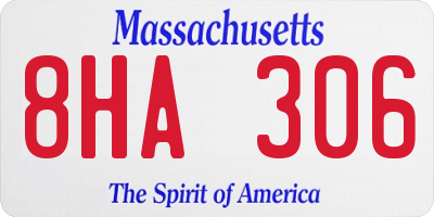 MA license plate 8HA306