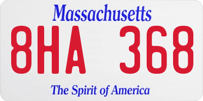 MA license plate 8HA368