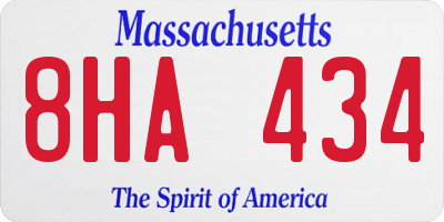 MA license plate 8HA434