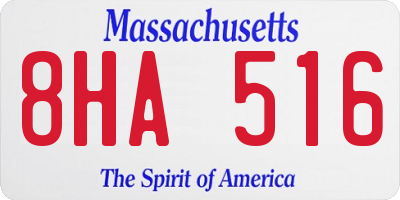 MA license plate 8HA516