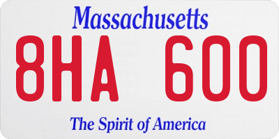 MA license plate 8HA600