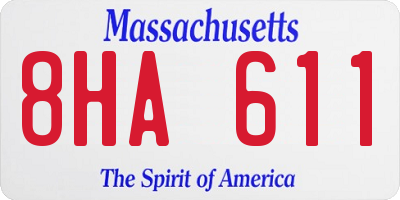 MA license plate 8HA611