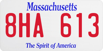 MA license plate 8HA613