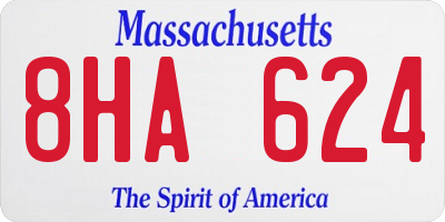 MA license plate 8HA624