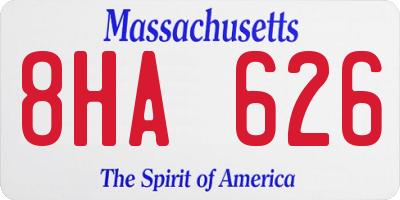 MA license plate 8HA626