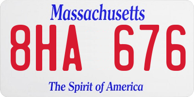 MA license plate 8HA676