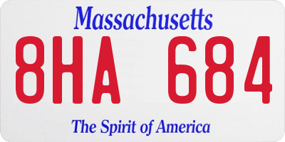 MA license plate 8HA684