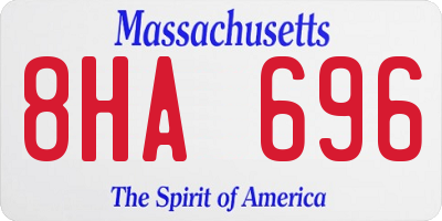 MA license plate 8HA696