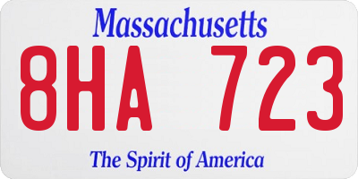 MA license plate 8HA723
