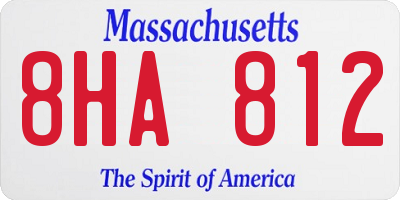 MA license plate 8HA812