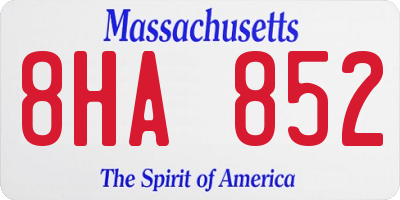 MA license plate 8HA852