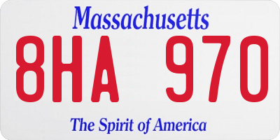 MA license plate 8HA970