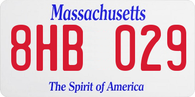 MA license plate 8HB029