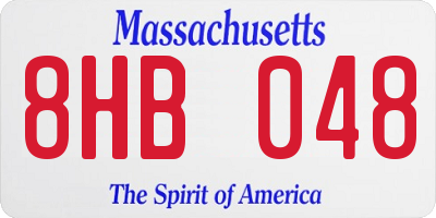 MA license plate 8HB048