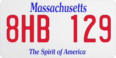 MA license plate 8HB129