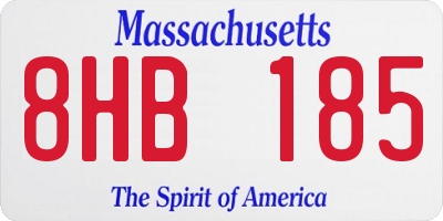 MA license plate 8HB185