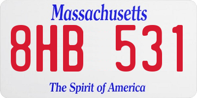 MA license plate 8HB531