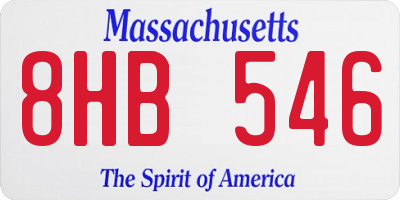 MA license plate 8HB546