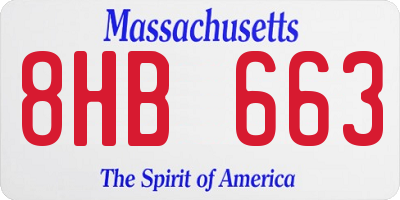 MA license plate 8HB663