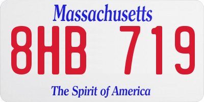 MA license plate 8HB719