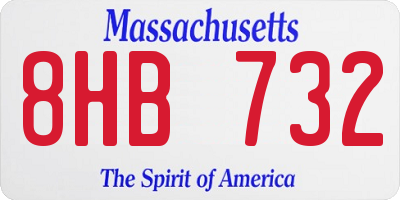 MA license plate 8HB732