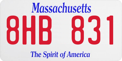 MA license plate 8HB831