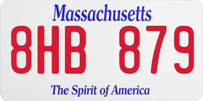 MA license plate 8HB879