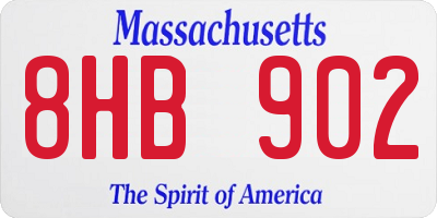 MA license plate 8HB902