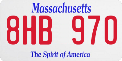 MA license plate 8HB970