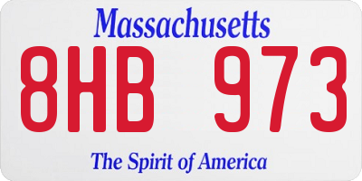 MA license plate 8HB973