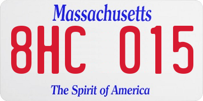 MA license plate 8HC015