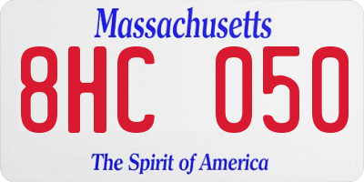 MA license plate 8HC050