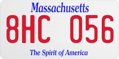 MA license plate 8HC056