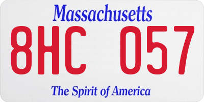 MA license plate 8HC057
