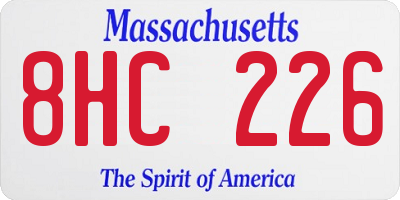 MA license plate 8HC226