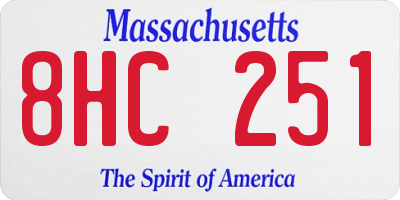 MA license plate 8HC251