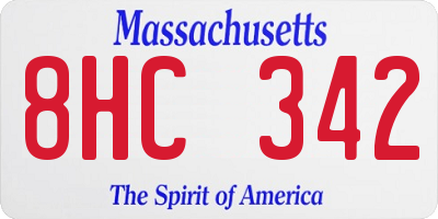 MA license plate 8HC342