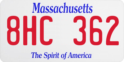 MA license plate 8HC362