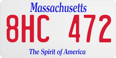 MA license plate 8HC472