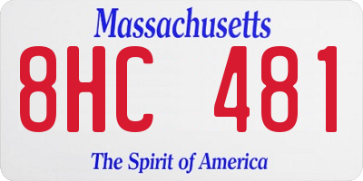 MA license plate 8HC481
