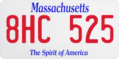 MA license plate 8HC525