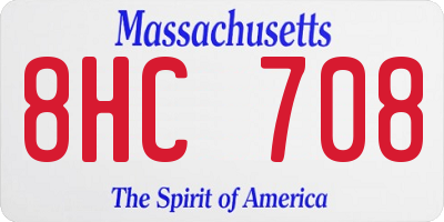 MA license plate 8HC708