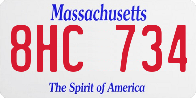 MA license plate 8HC734