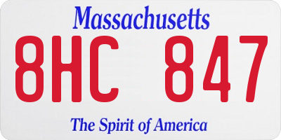 MA license plate 8HC847