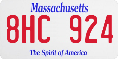 MA license plate 8HC924