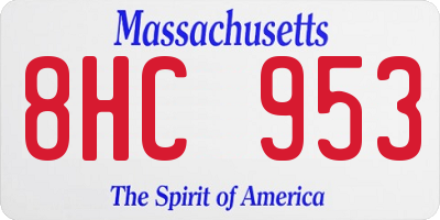 MA license plate 8HC953