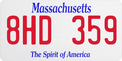 MA license plate 8HD359