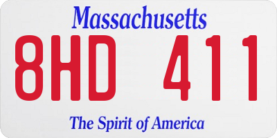 MA license plate 8HD411